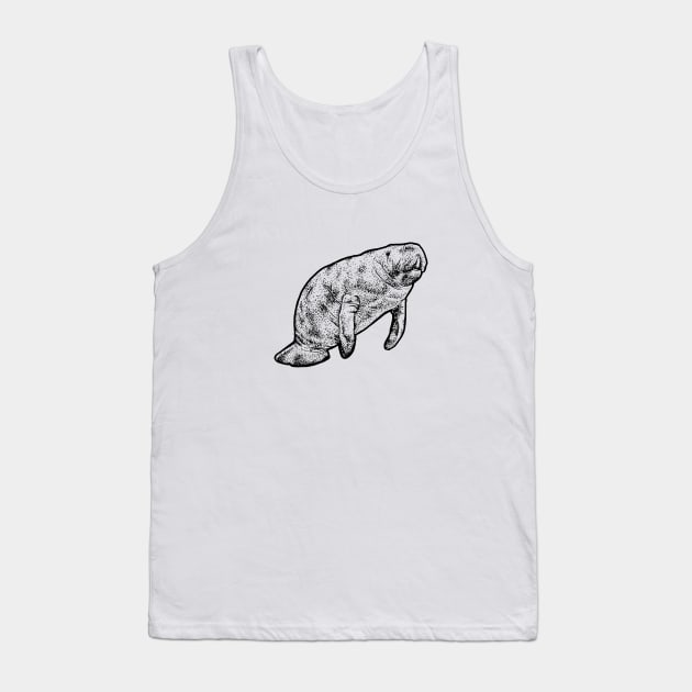 Manatee Tank Top by Elizabeth Weglein Art